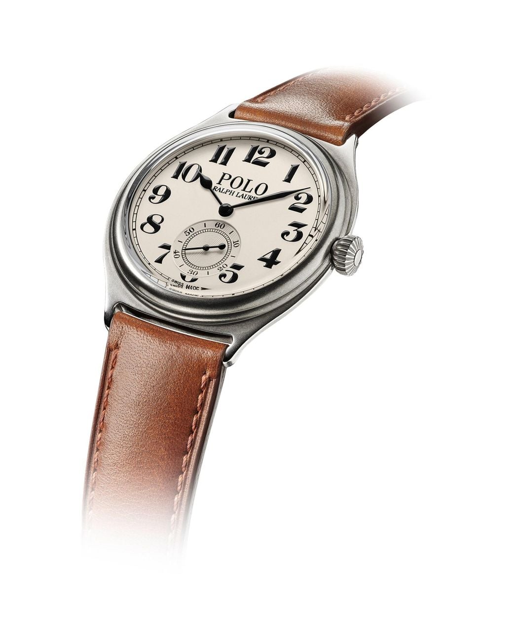 Polo Ralph Lauren Gray Leather Polo Vintage 67 Watch for men
