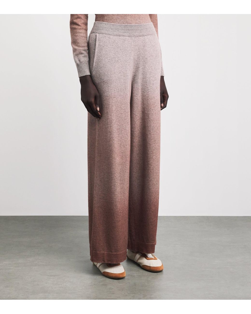 Colombo Multicolor Cashmere Wide-Leg Trousers