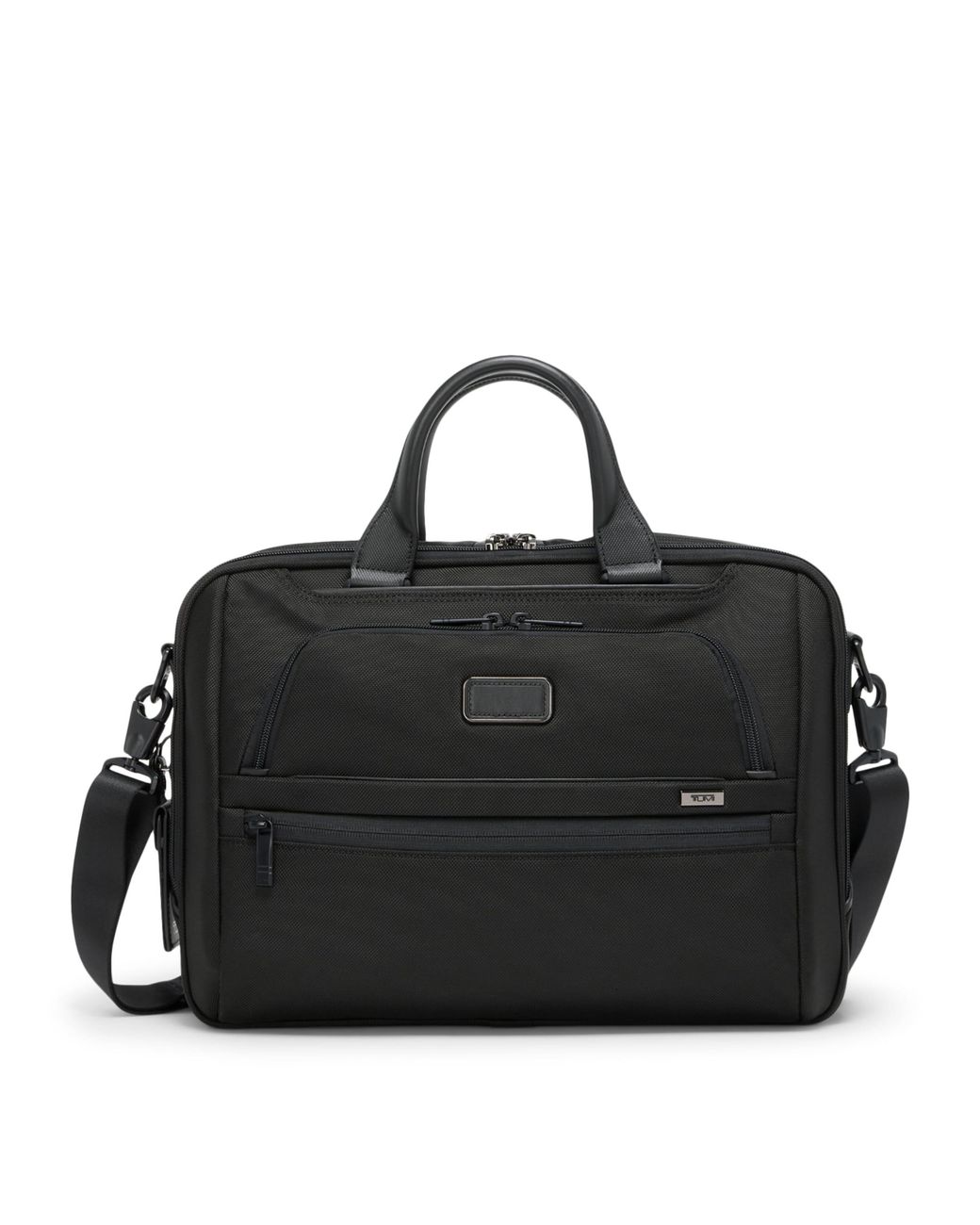Tumi Black Medium Alpha 4 Briefcase for men
