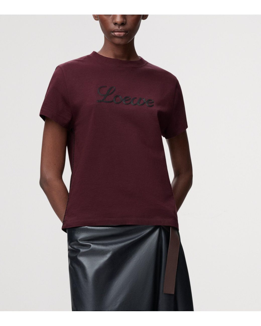 Loewe Purple Stretch-Cotton Logo T-Shirt