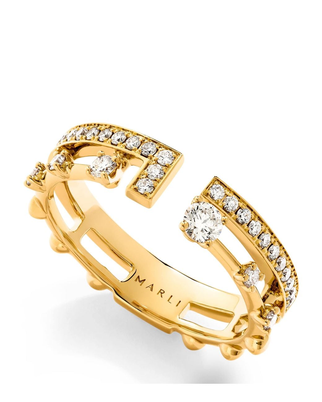 Marli New York Metallic And Diamond Avenues Index Ring