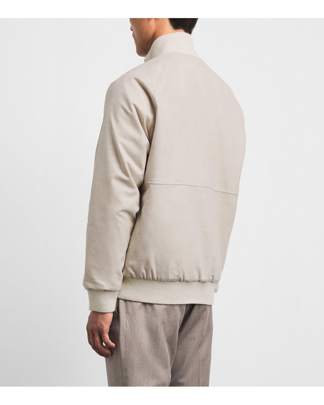Marco Pescarolo White Cashmere-Blend Reversible Bomber Jacket for men