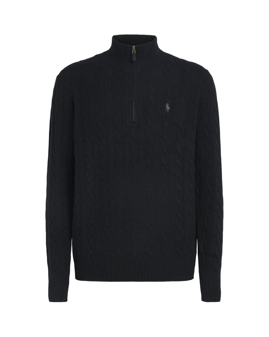 Polo Ralph Lauren Black Wool-Cashmere Quarter-Zip Sweater for men