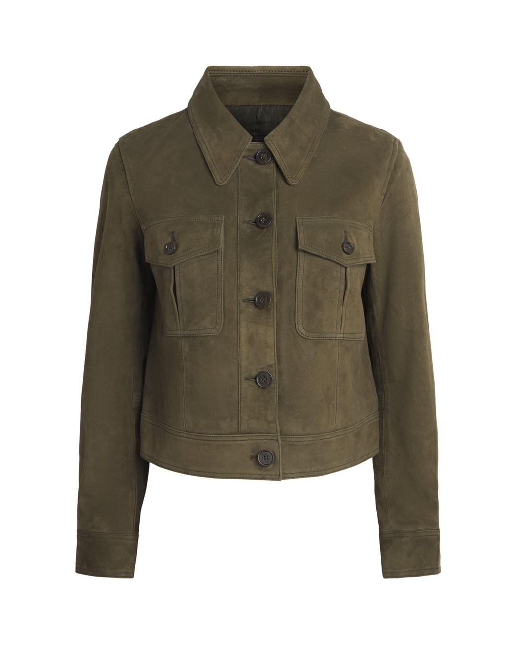 PAIGE Green Feyd Suede Jacket
