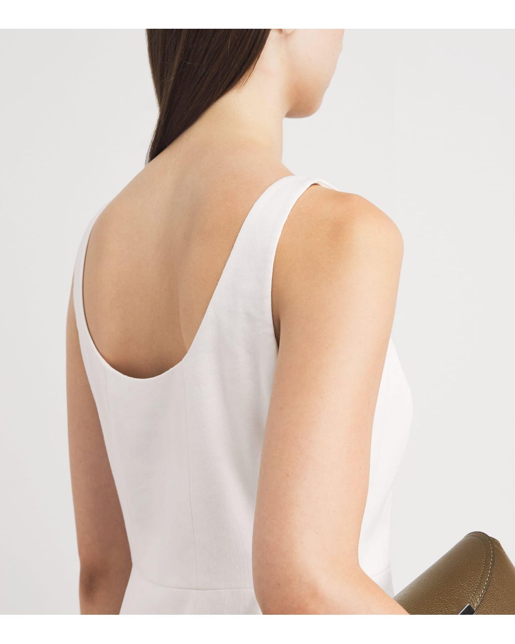 Theory White Linen-Blend Mini Dress