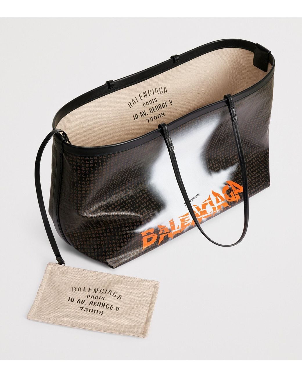 Balenciaga Black Large Coated Canvas Select Tote Bag