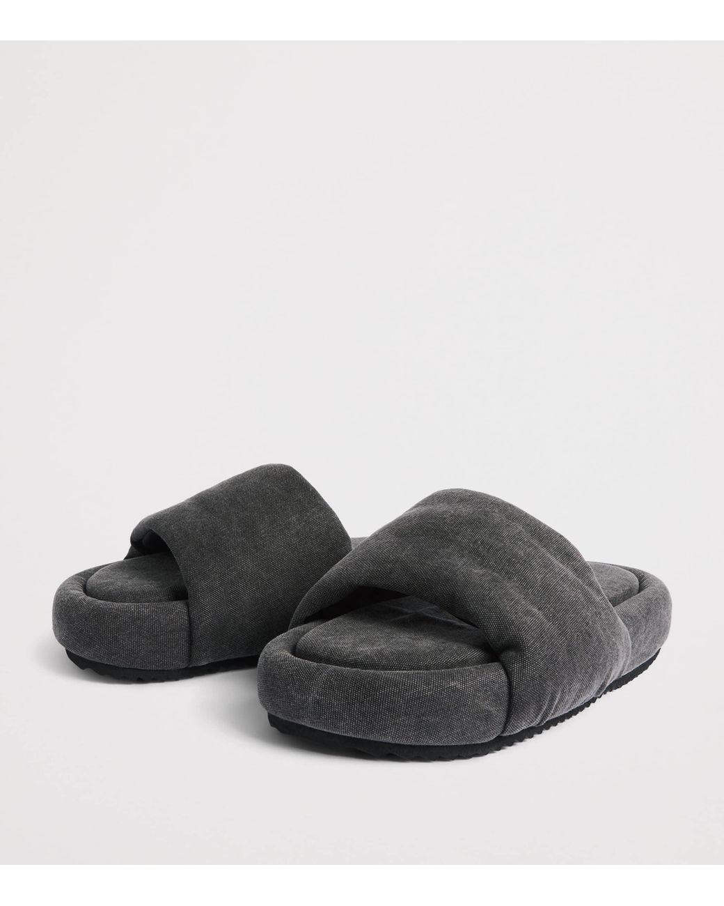 Rick Owens Black Canvas Chancla Slides for men