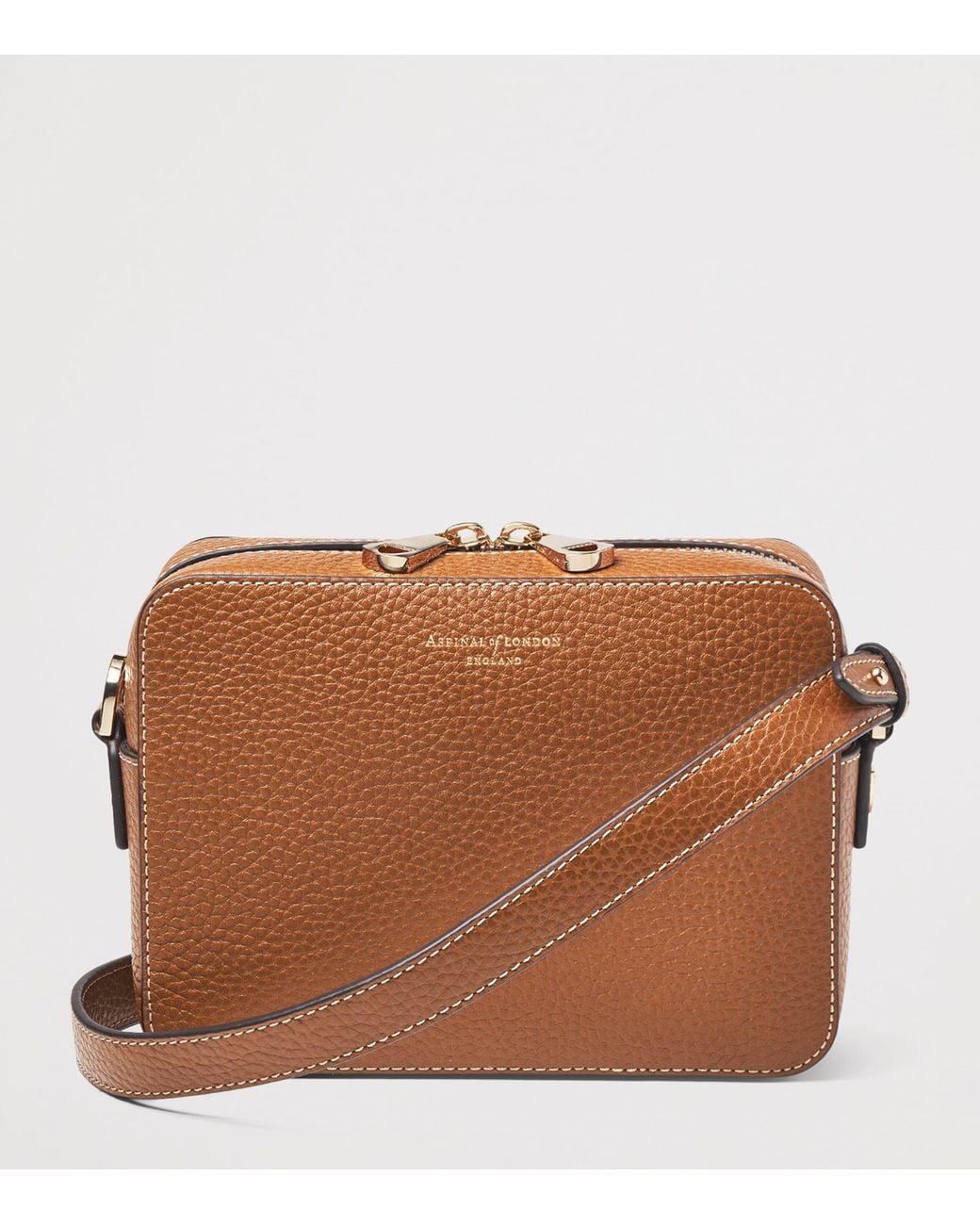 Aspinal Brown Leather Camera Bag