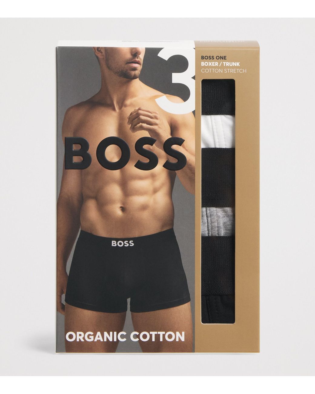 Boss Black Stretch-Organic Cotton Trunks for men