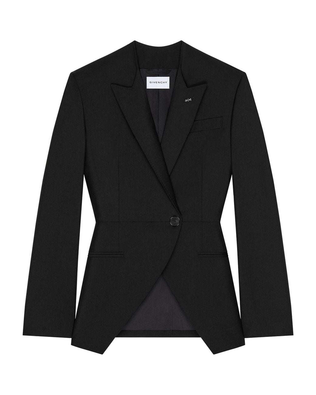 Givenchy Black Wool-Mohair Wrap Blazer