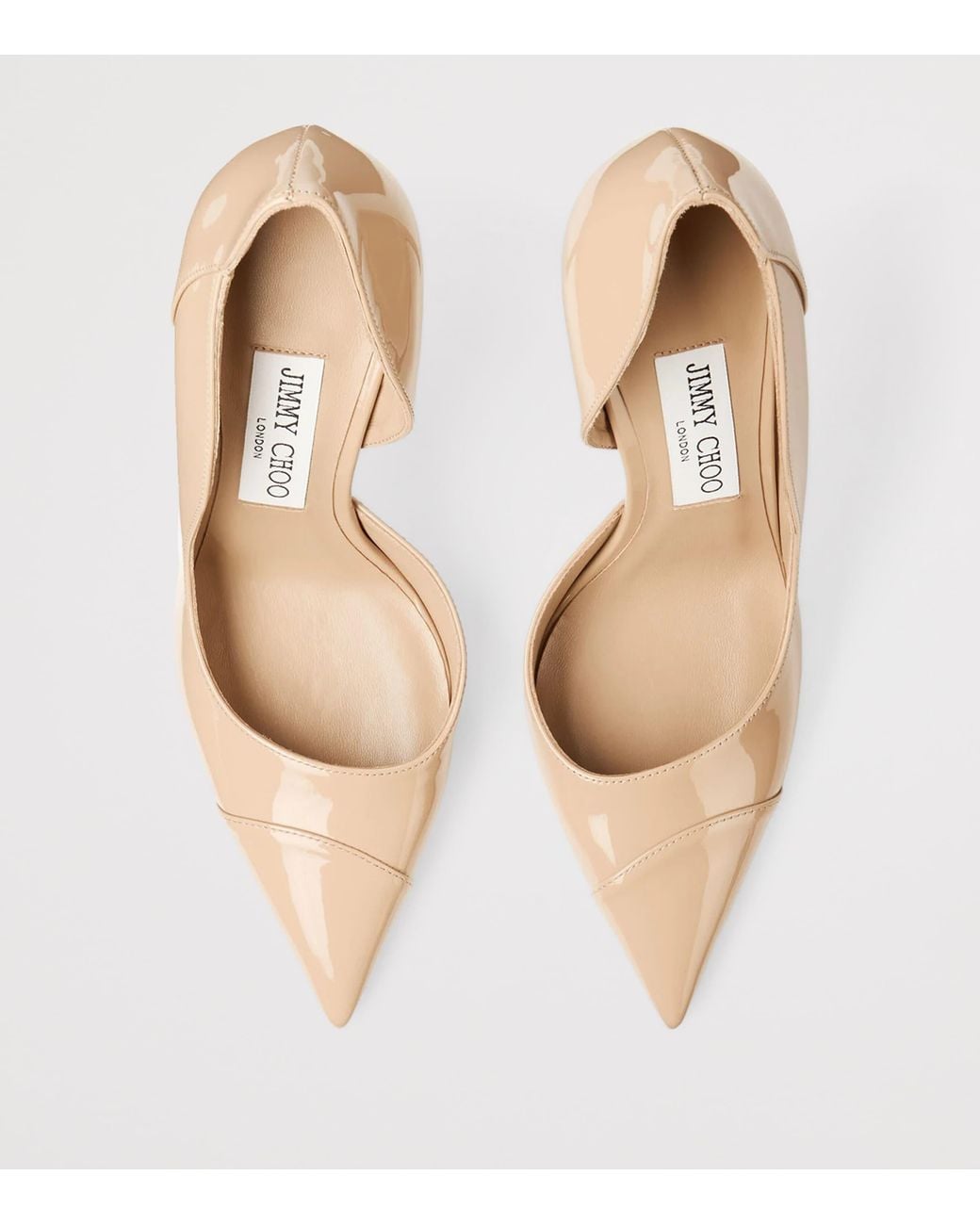 Jimmy Choo Natural Brigitte 100 Patent Leather Pumps