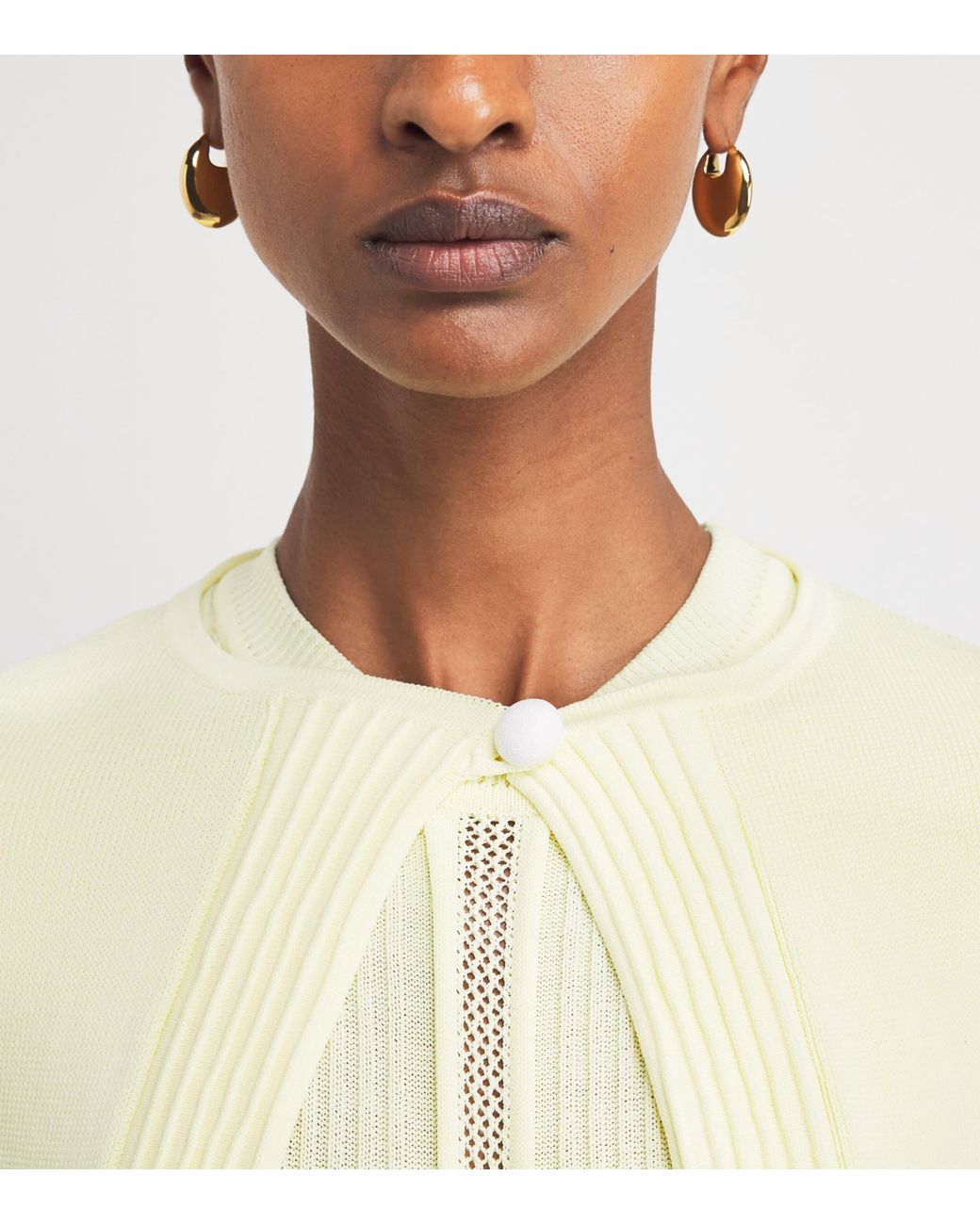 Edeline Lee Natural Knitted Open Cardigan