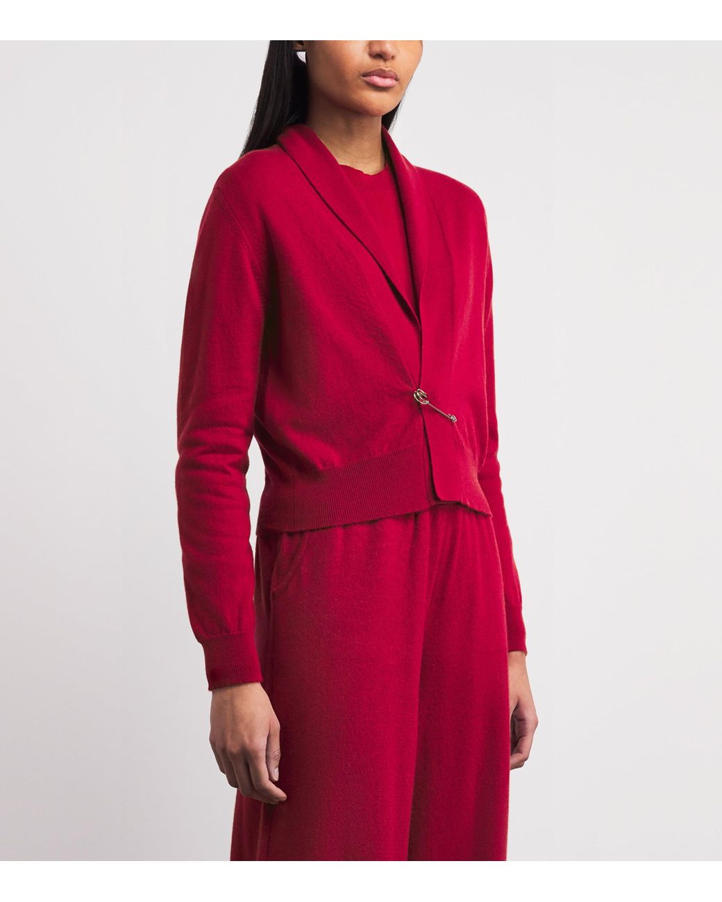 Johnstons Red Cashmere Crathie Cardigan