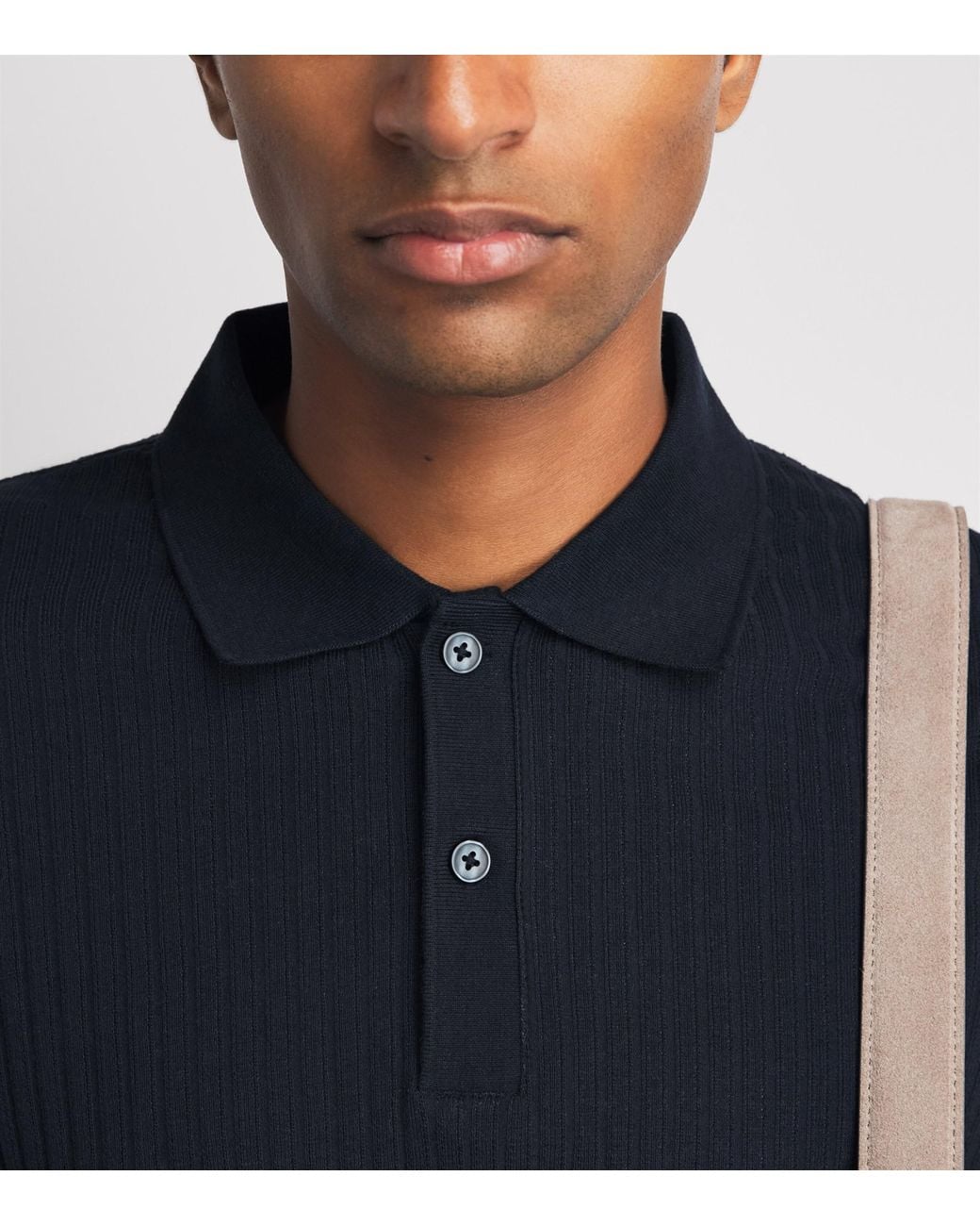 Samsøe & Samsøe Blue Organic Cotton Rib-Kit Sajase Polo Shirt for men
