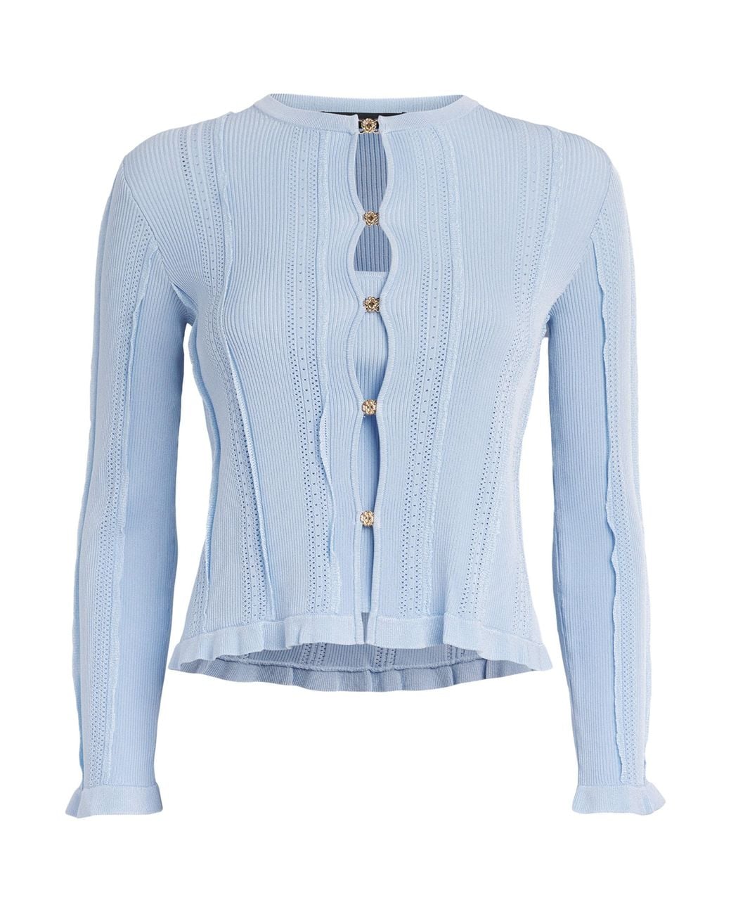 Maje Blue Pointelle 2-In-1 Cardigan