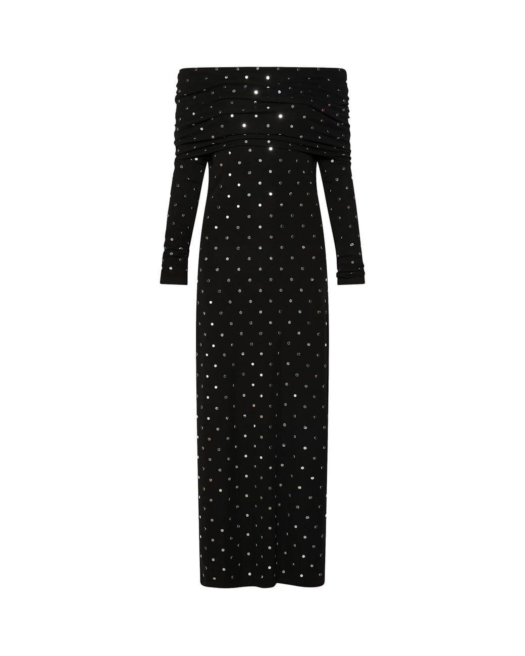 Marella Black Studded Off The Shoulder Midi Dress