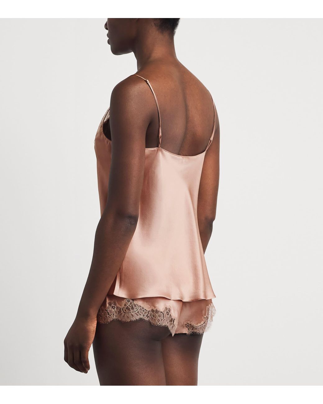 Carine Gilson Pink Silk Cérès Lace Camisole