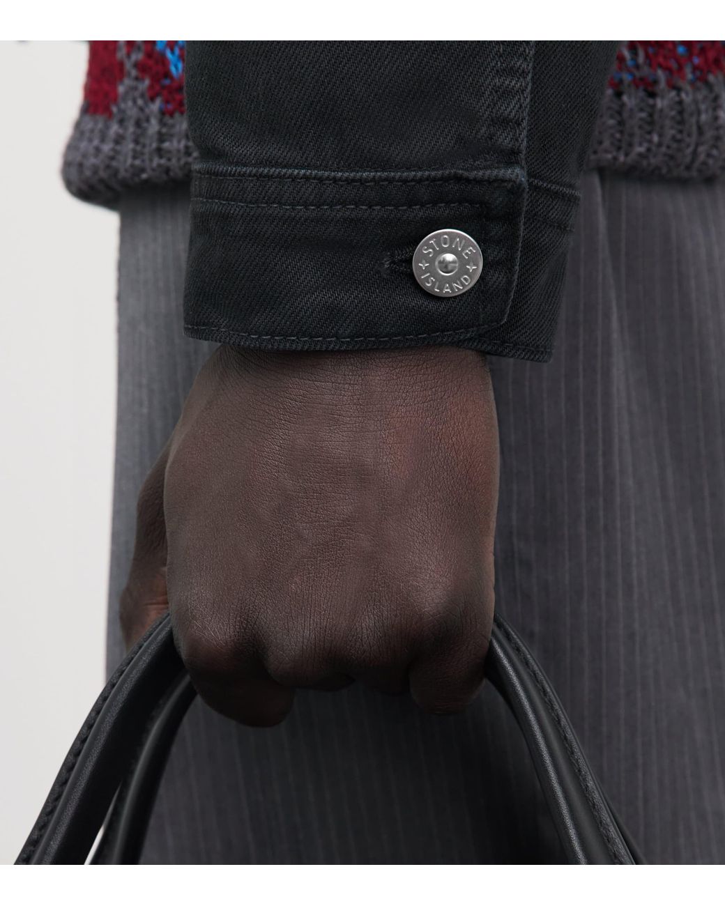 Stone Island Black Denim Coach Jacket for men