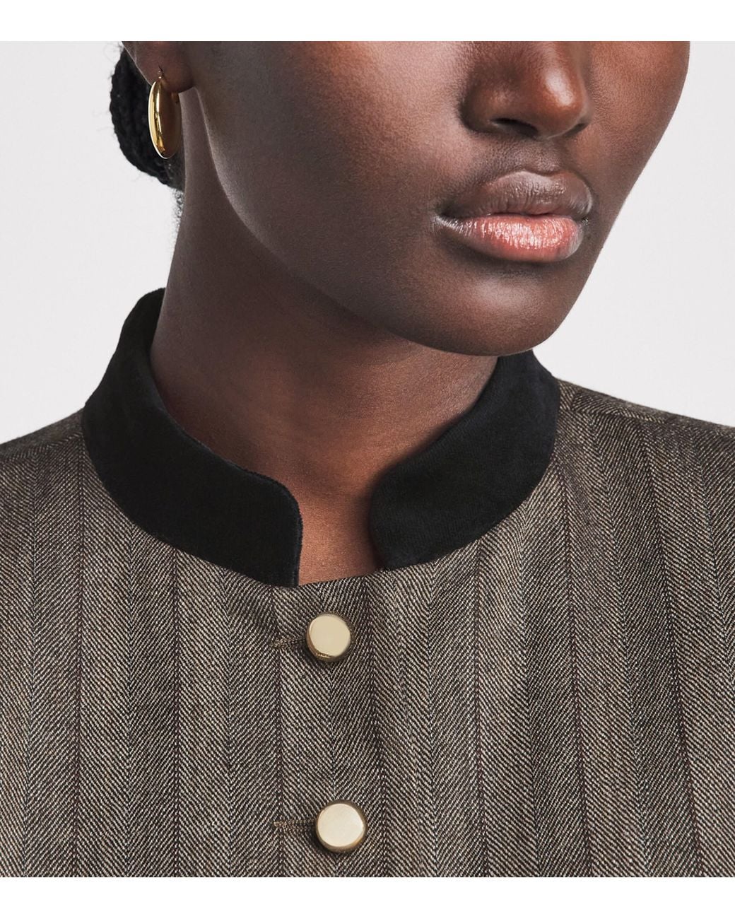 Sandro Black Stretch-Wool Stripe Jacket