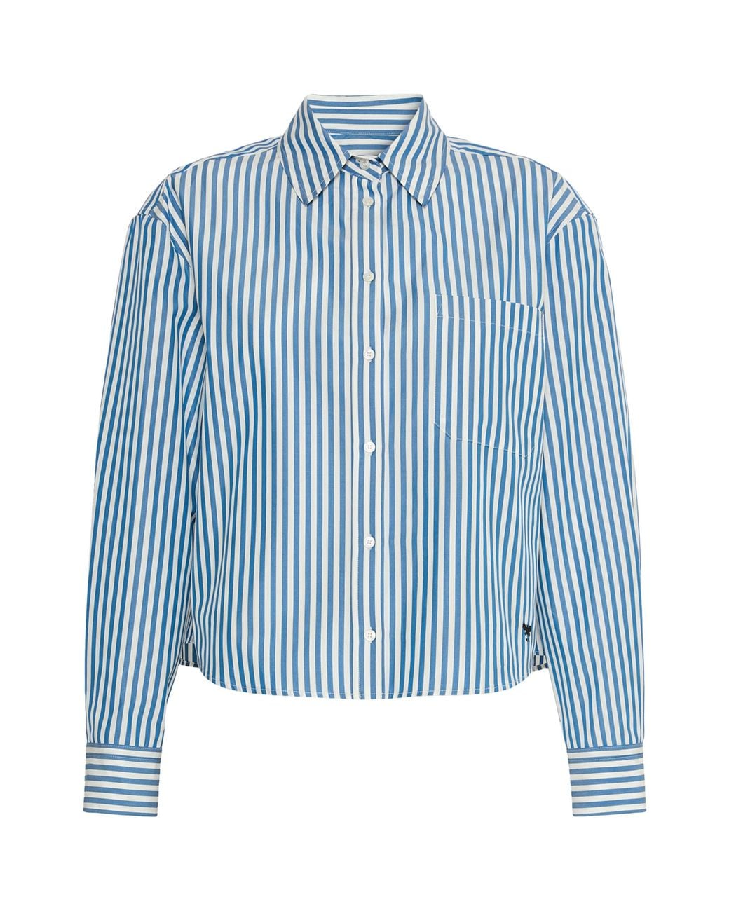 Weekend by Maxmara Blue Stripe Cropped Shirt