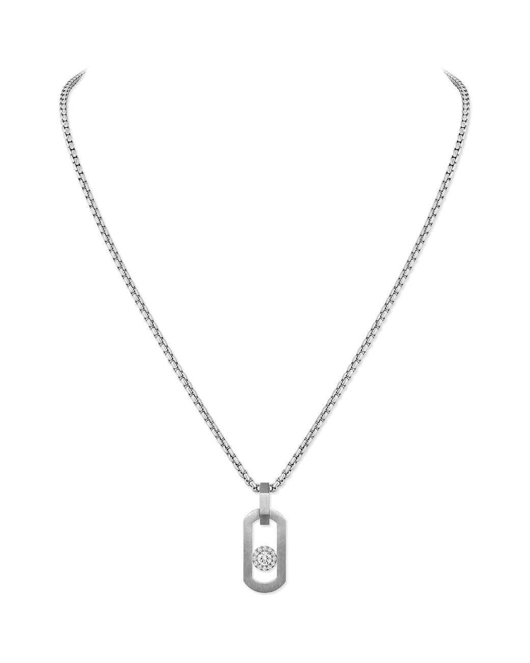Messika Metallic So Move Titanium And Diamond Pendant Necklace