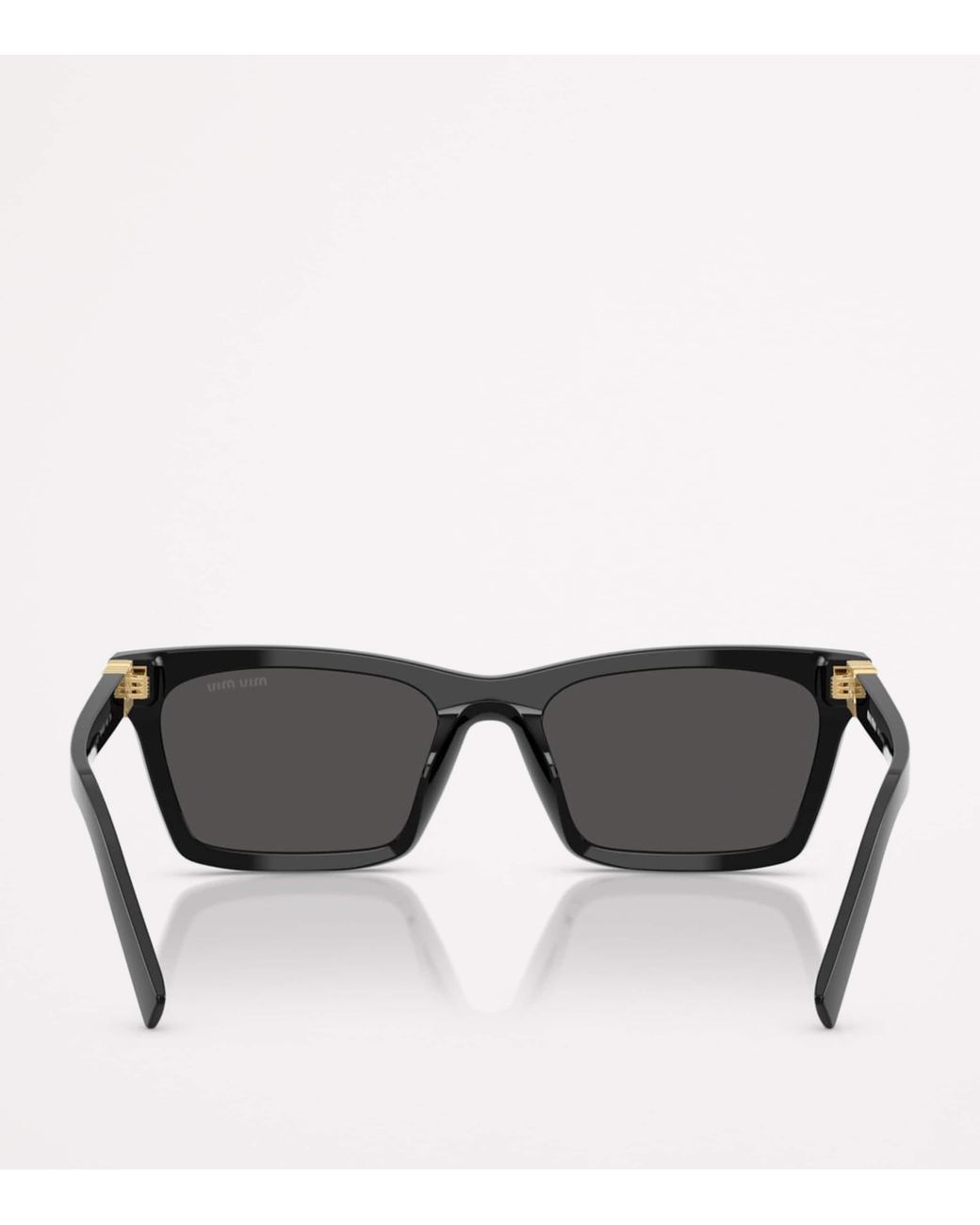 Miu Miu Black Acetate Rectangular Sunglasses