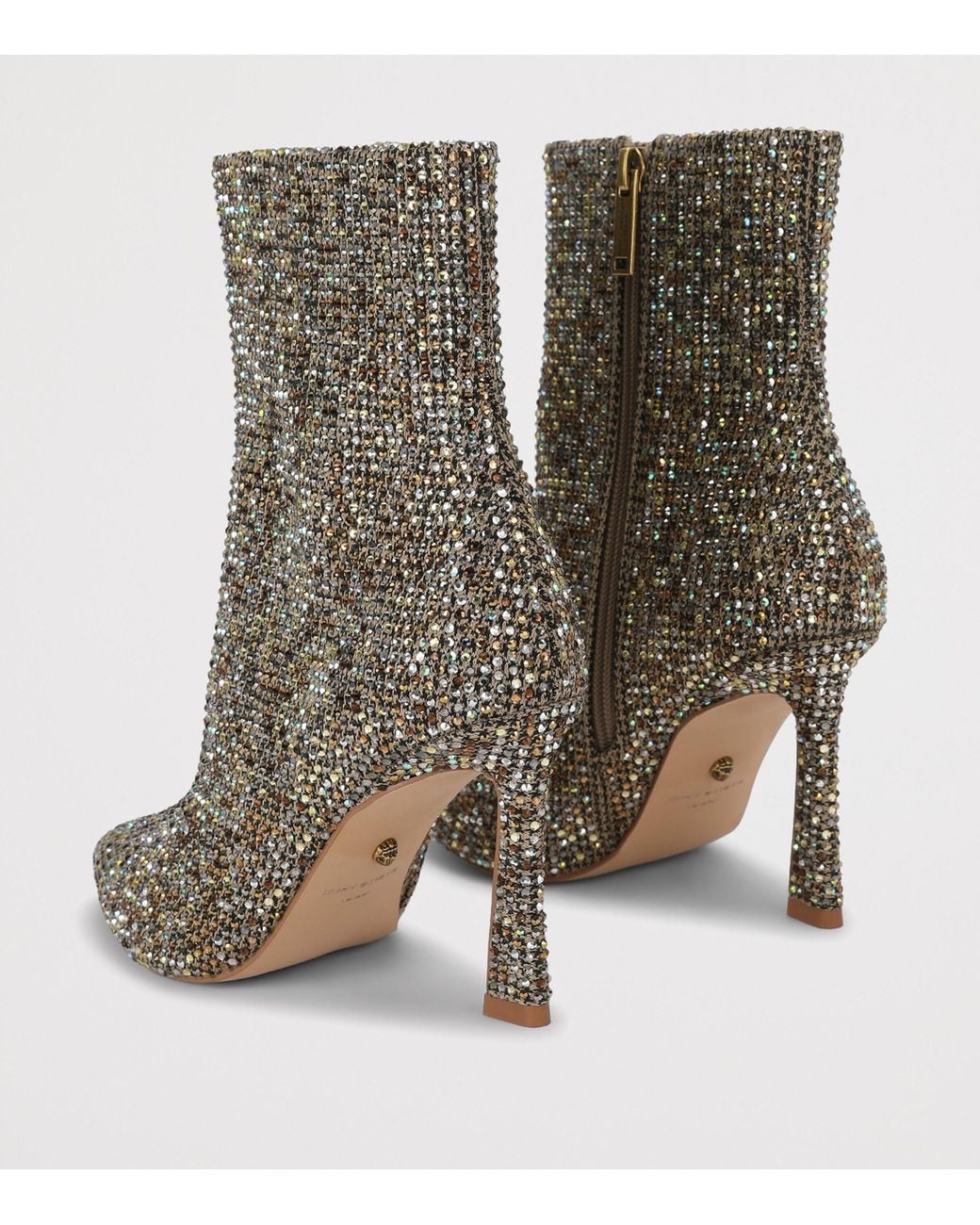Kurt Geiger Brown Crystal-Embellished Annabel Ankle Boots
