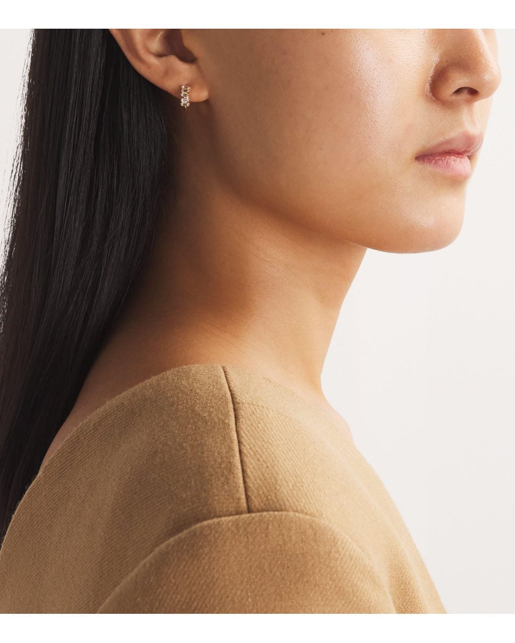 Suzanne Kalan Metallic And Diamond Bold Huggie Earrings