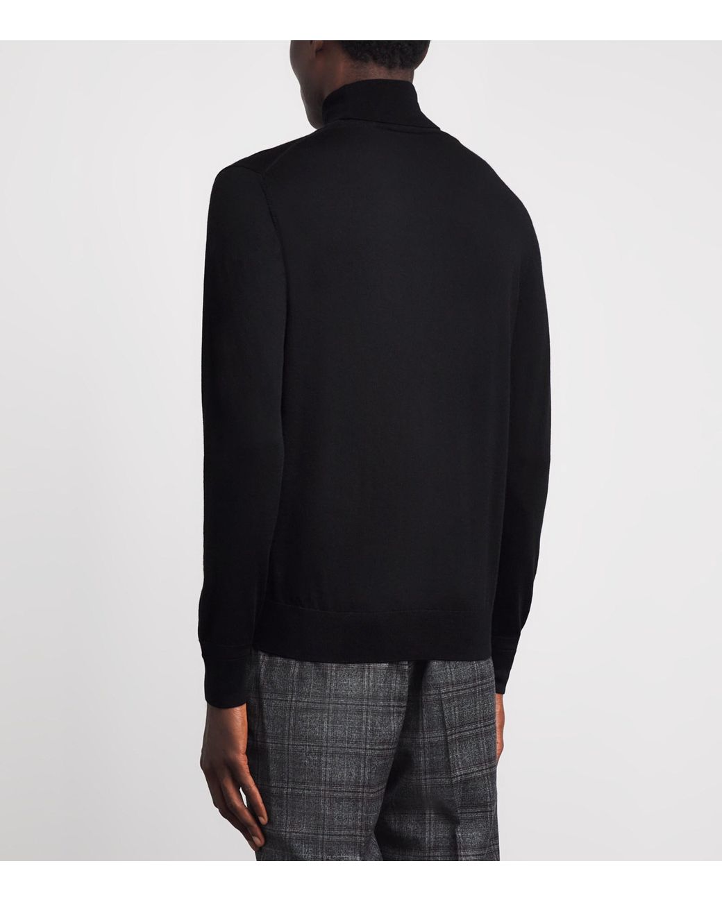 Isaia Black Wool Rollneck Sweater for men