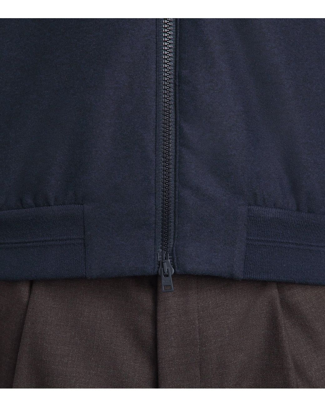 Herno Blue Knitted Bomber Jacket for men