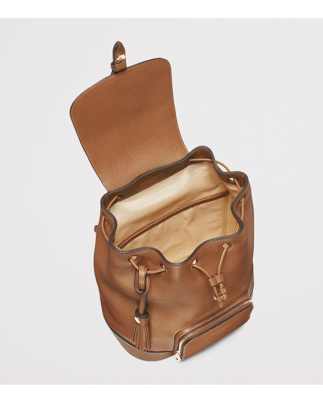 Aspinal Brown Small Leather Hudson Backpack