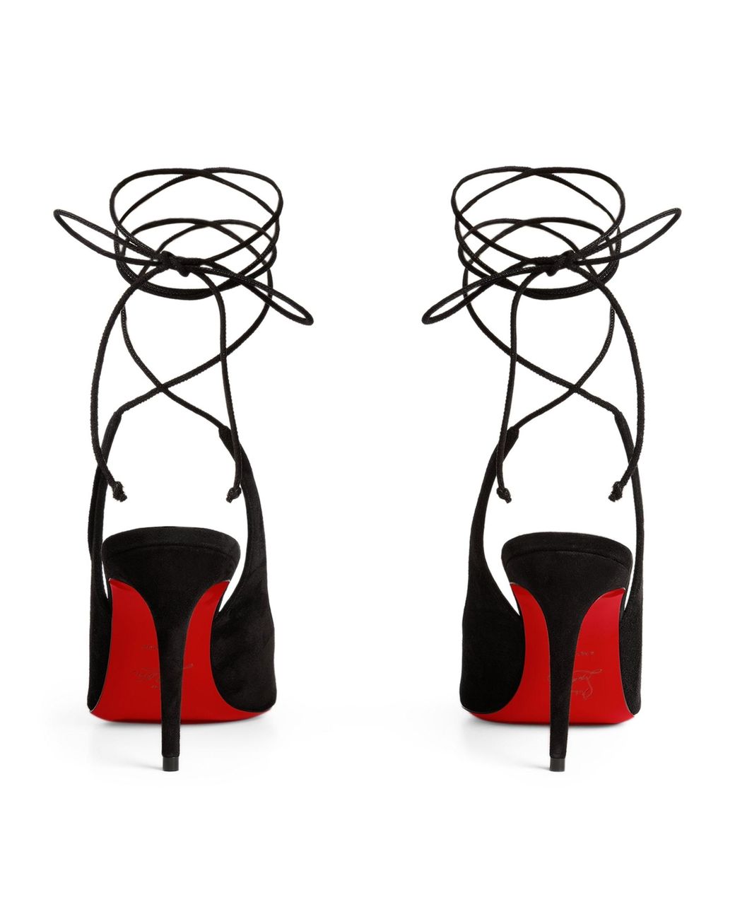 Christian Louboutin Lace Up Kate Suede Pumps 85 in Black Lyst