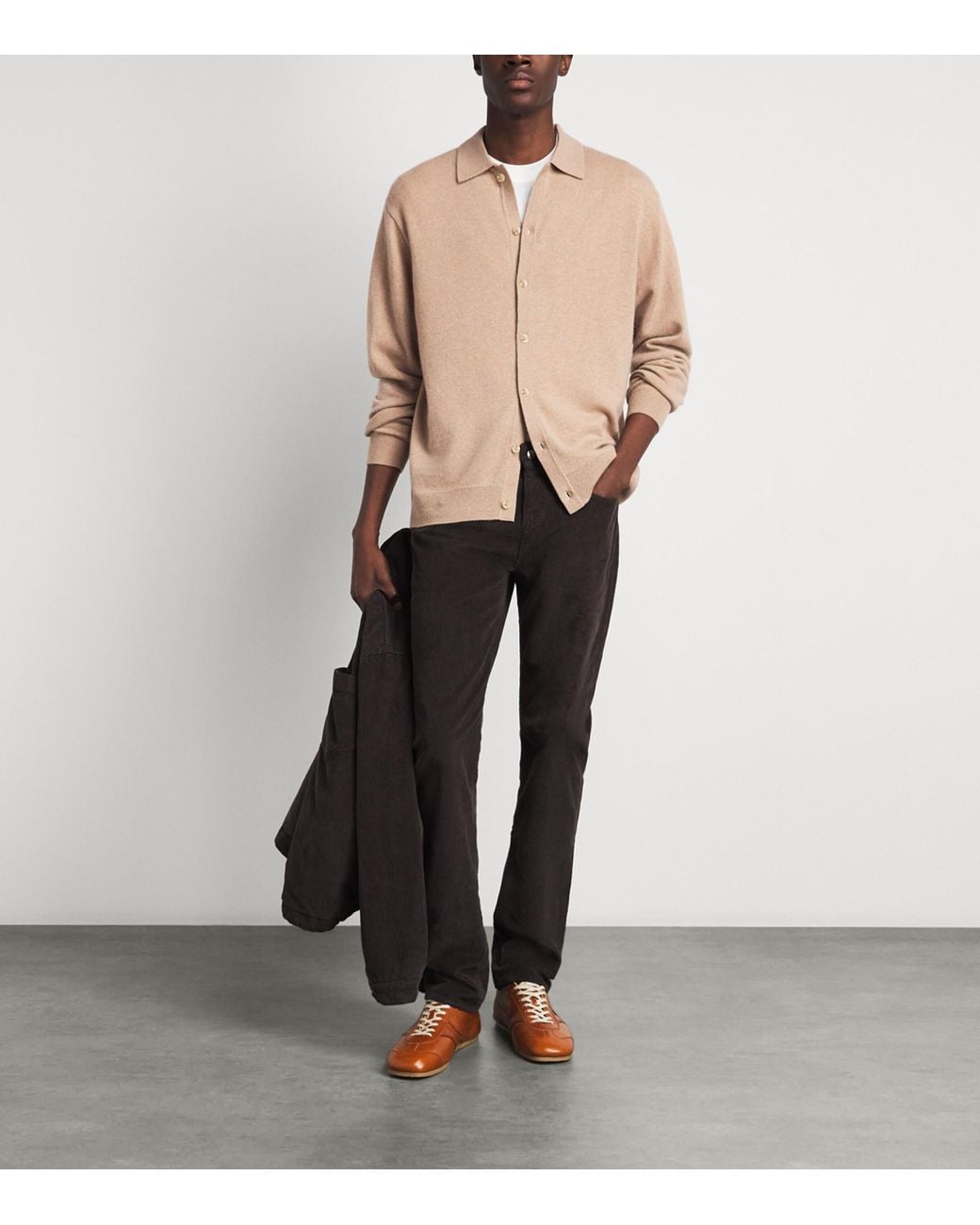 7 For All Mankind Natural Cashmere Collared Cardigan for men