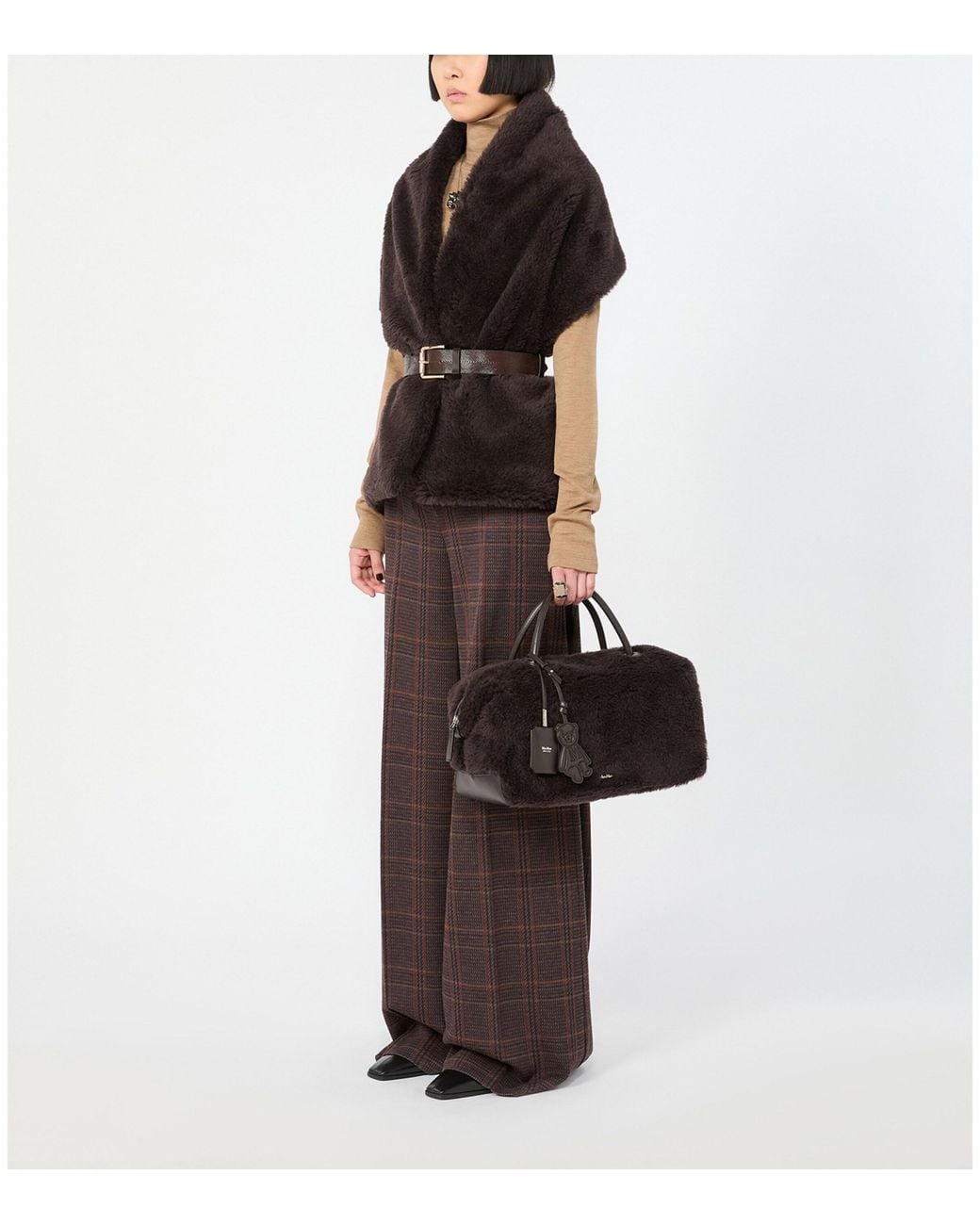 Max Mara Black Teddy Top-Handle Bag