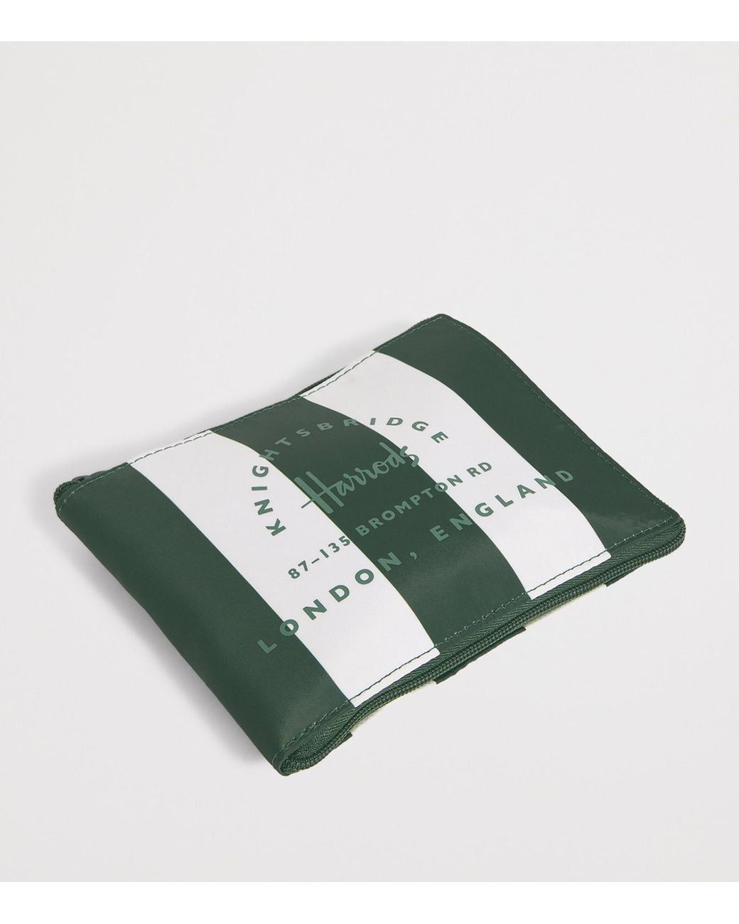Harrods Green Logo Pocket Shopper Bag