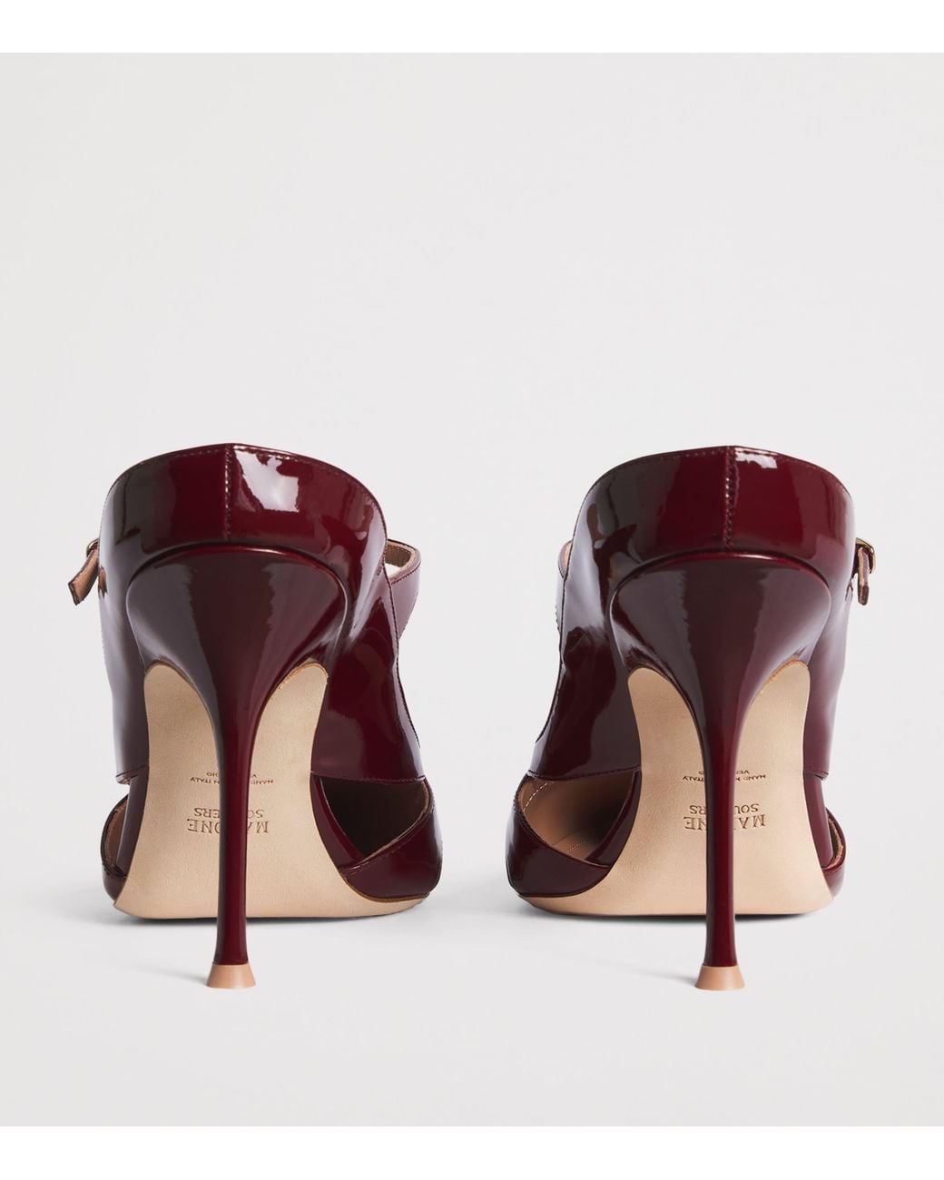 Malone Souliers Purple Patent Leather Patty Heeled Mules 90