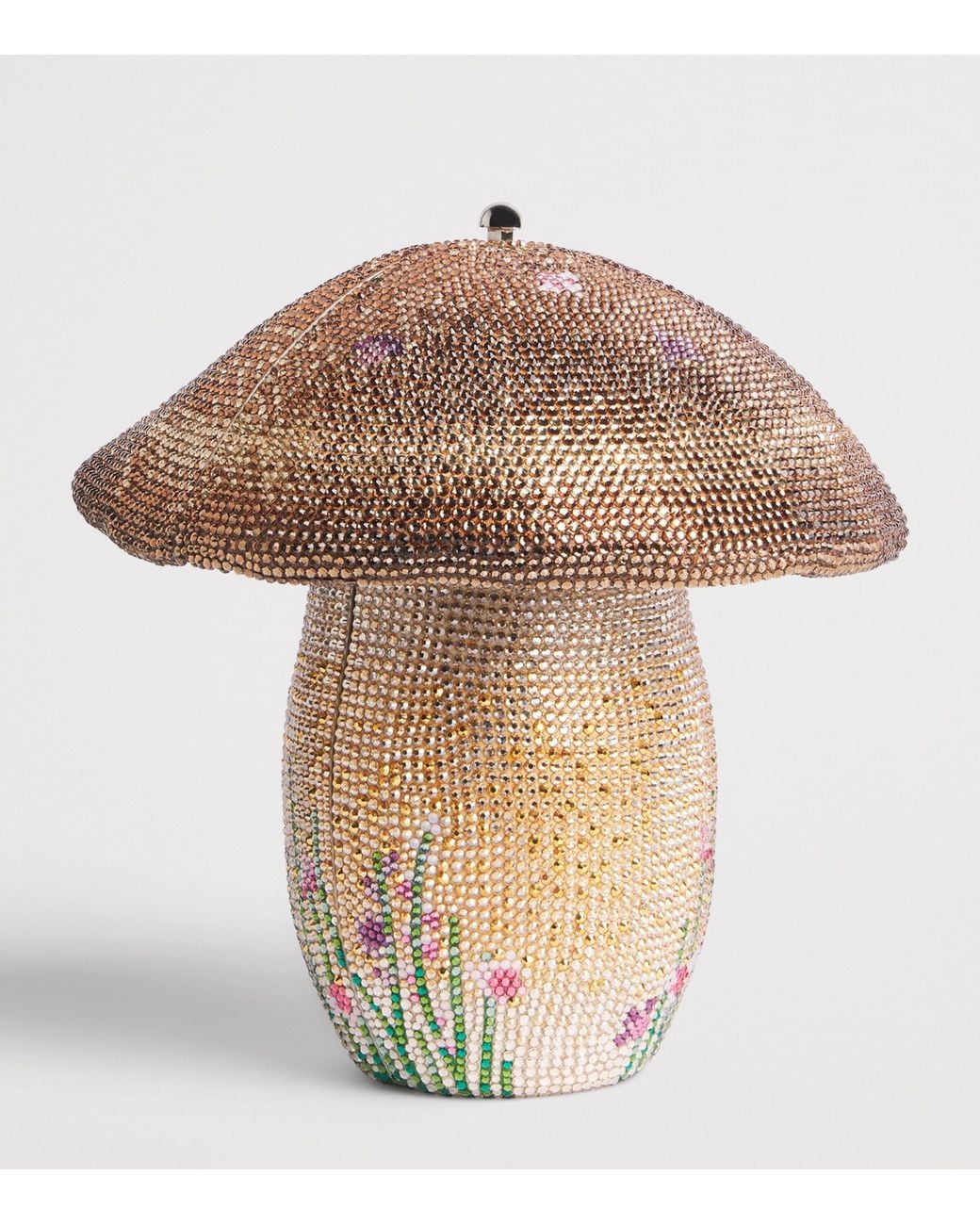 Judith Leiber White Embellished Mushroom Bella Clutch Bag