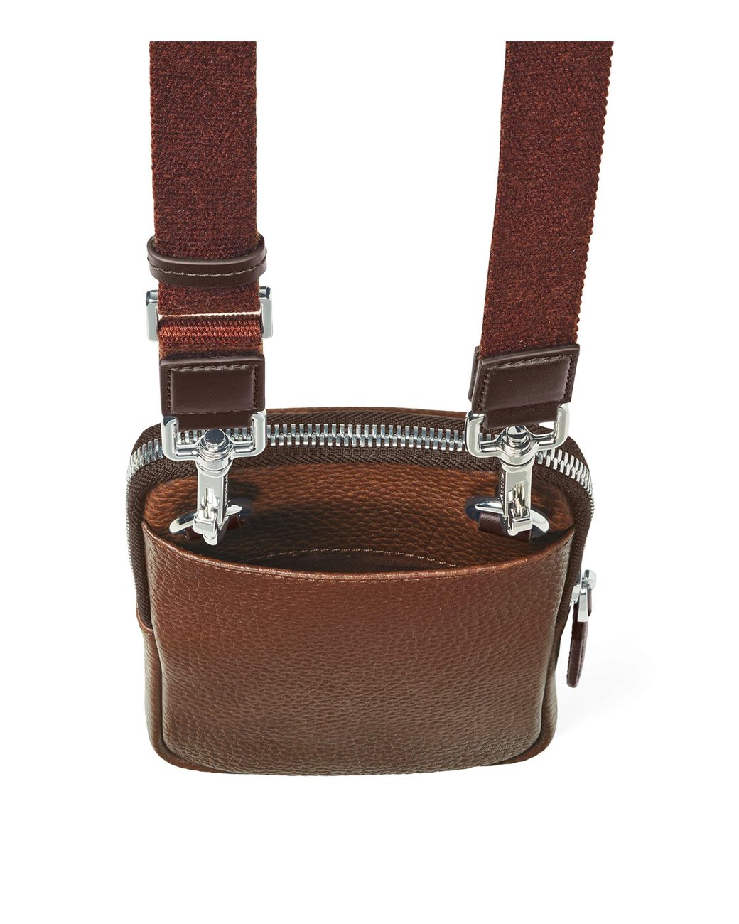 Aspinal Brown Leather Cross-Body Phone Pouch for men