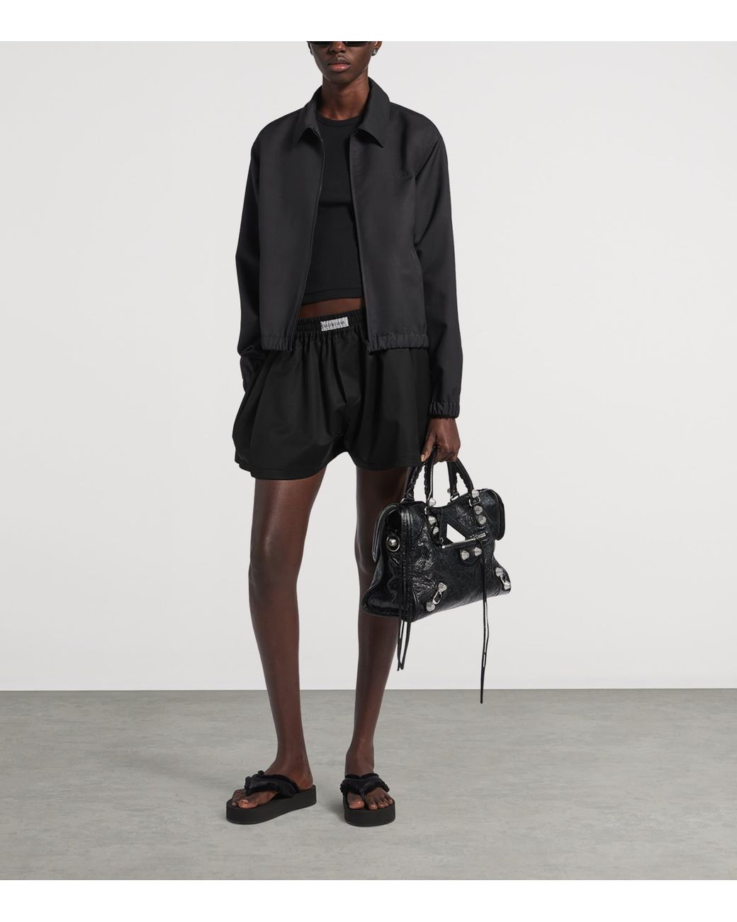 Balenciaga Black Wool-Blend Boxer-Style Shorts