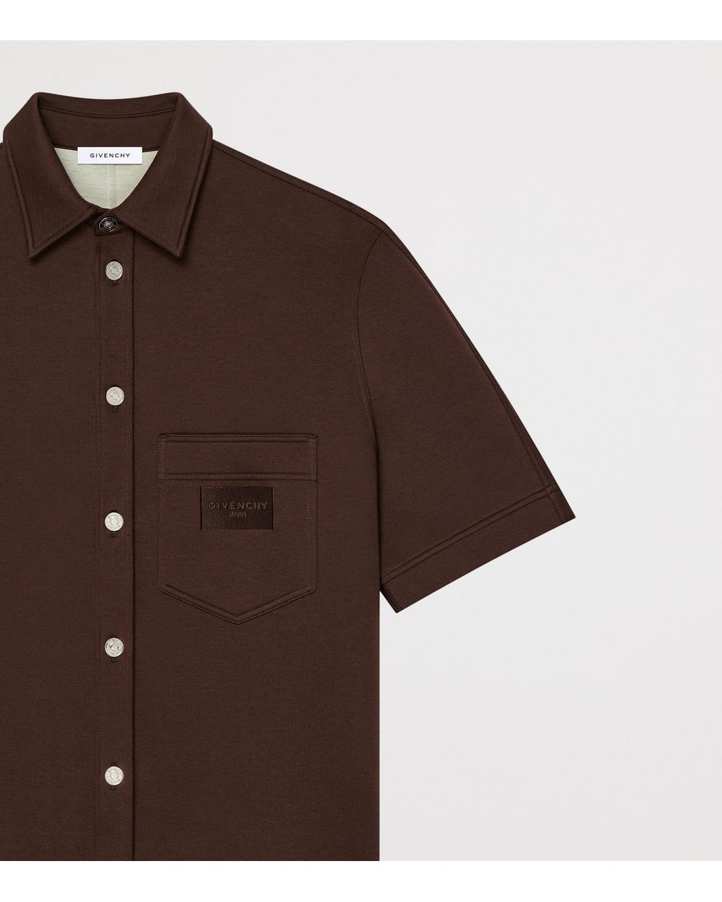 Givenchy Brown Scuba Short-Sleeve Shirt for men