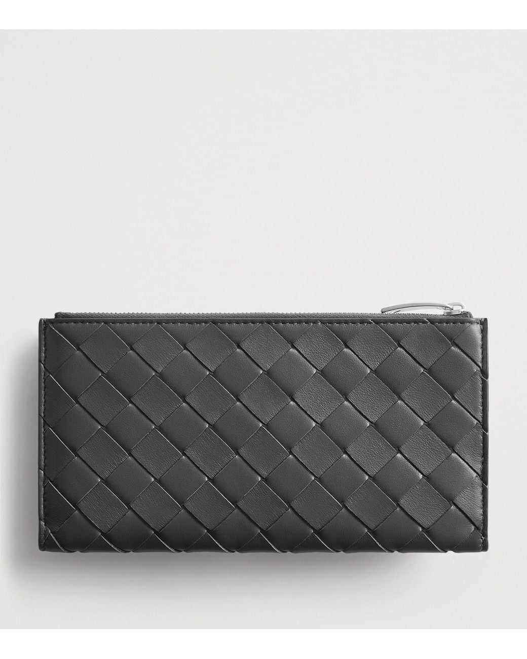 Bottega Veneta Gray Leather Andiamo Long Wallet