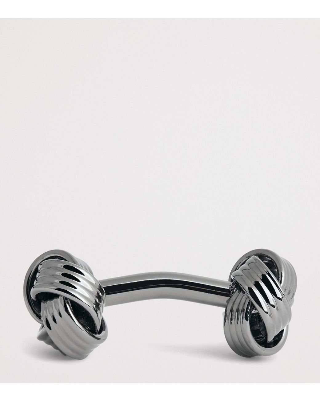 Babette Wasserman Black Rhodium-Plated Knot Cufflinks for men