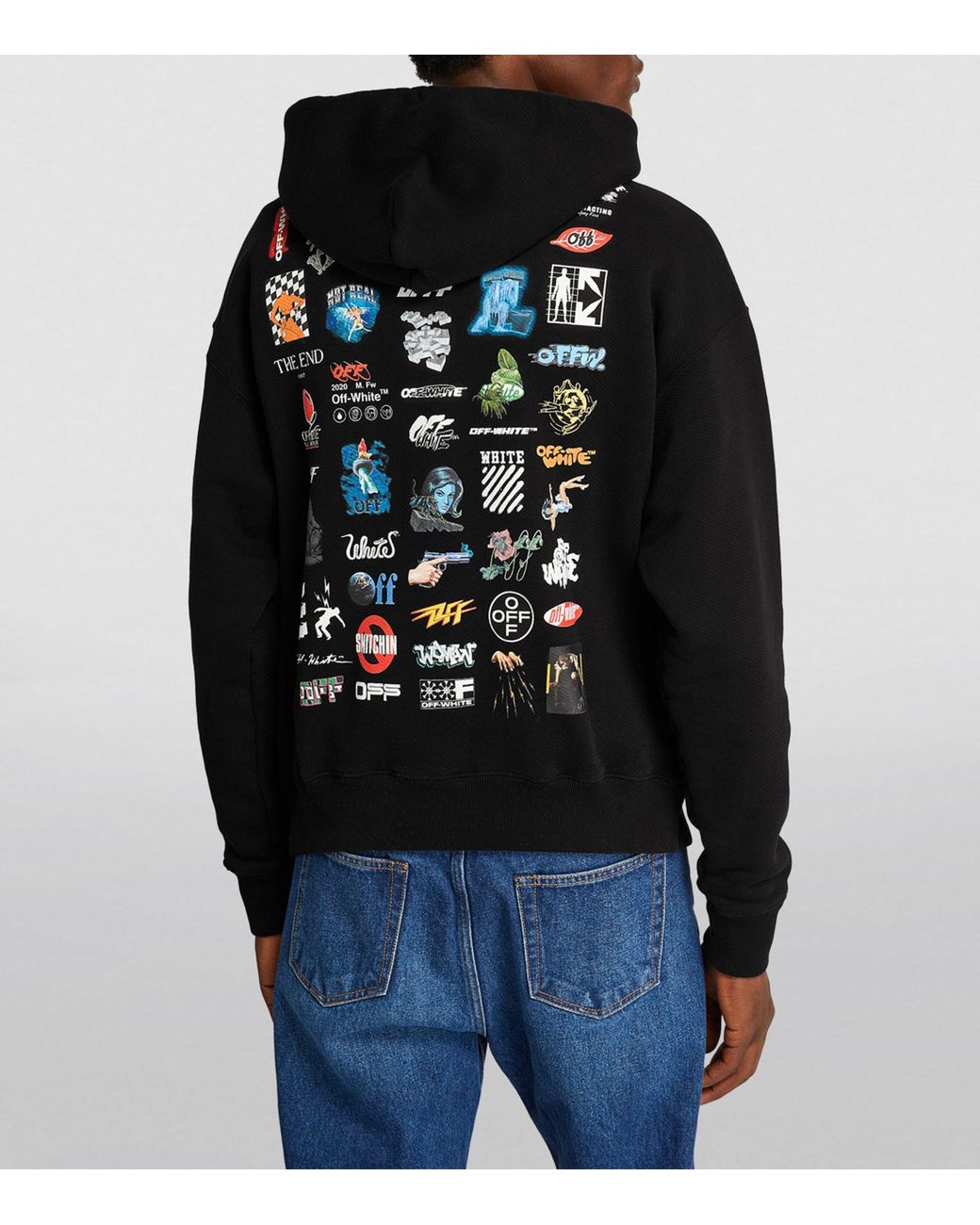 Off white hoodie with patches sale
