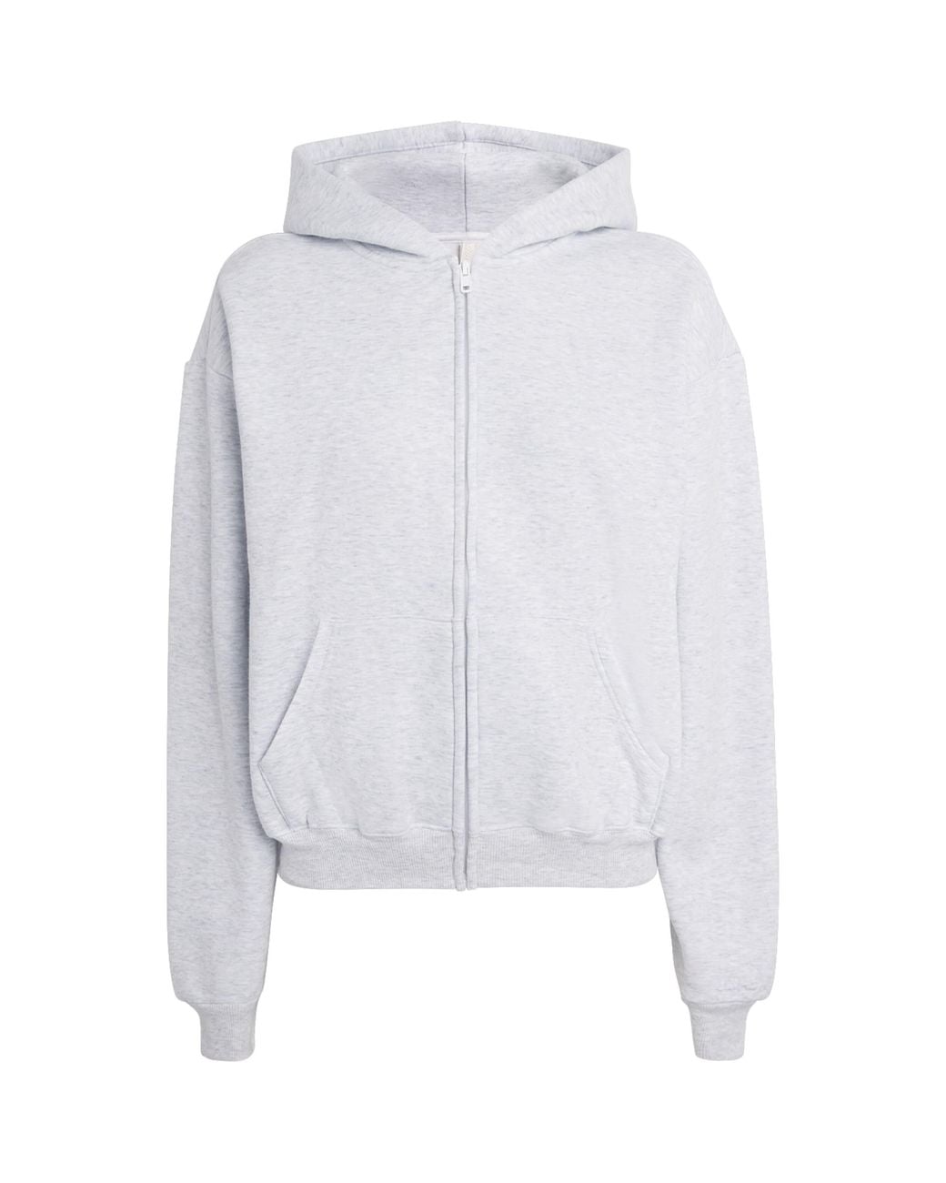 Skims White Cotton-Blend Fleece Classic Hoodie