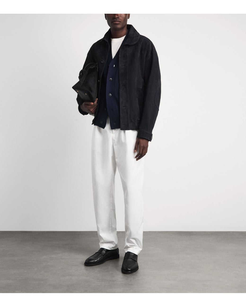 Canali White Straight Chinos for men