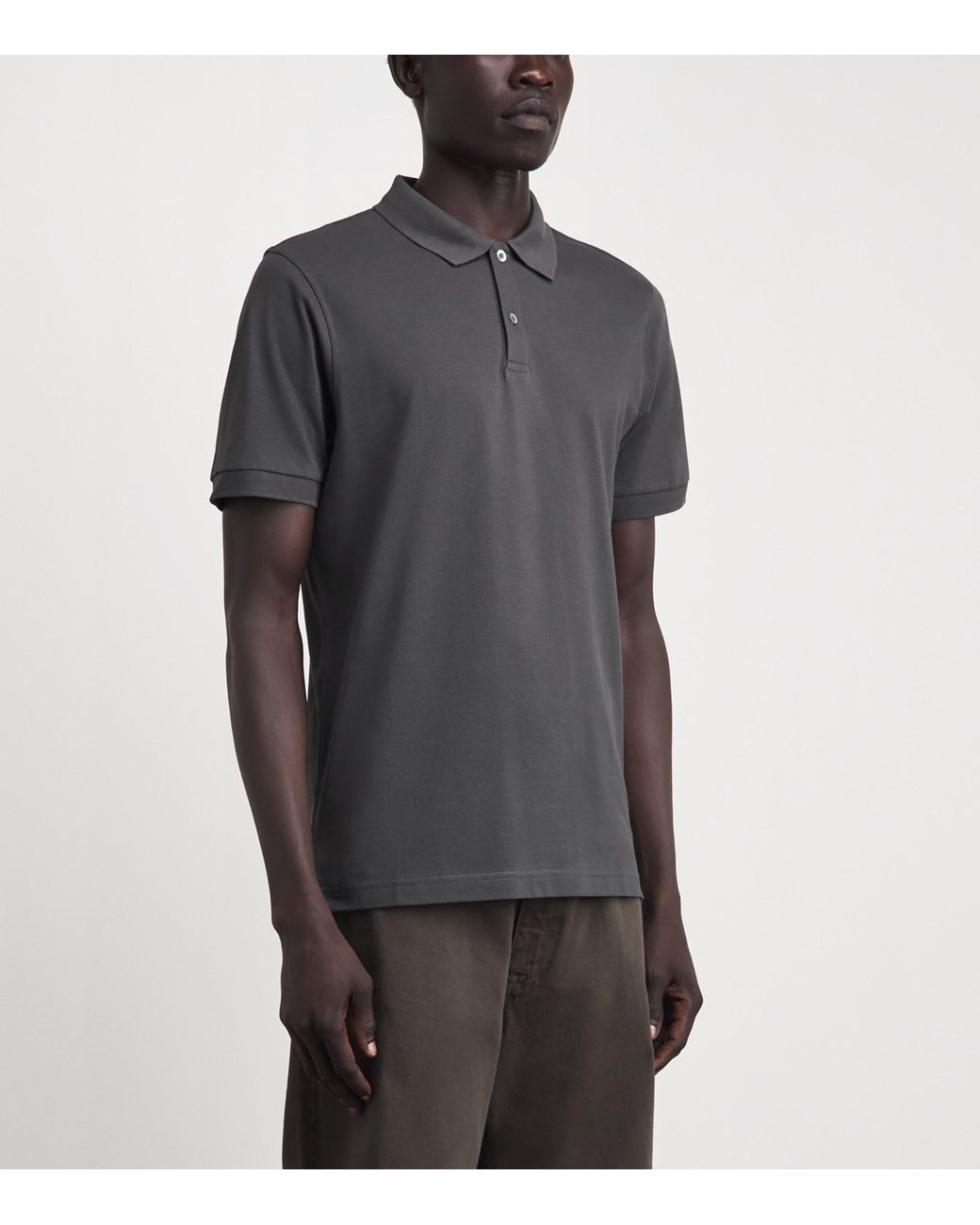 Sunspel Black Supima Cotton Polo Shirt for men
