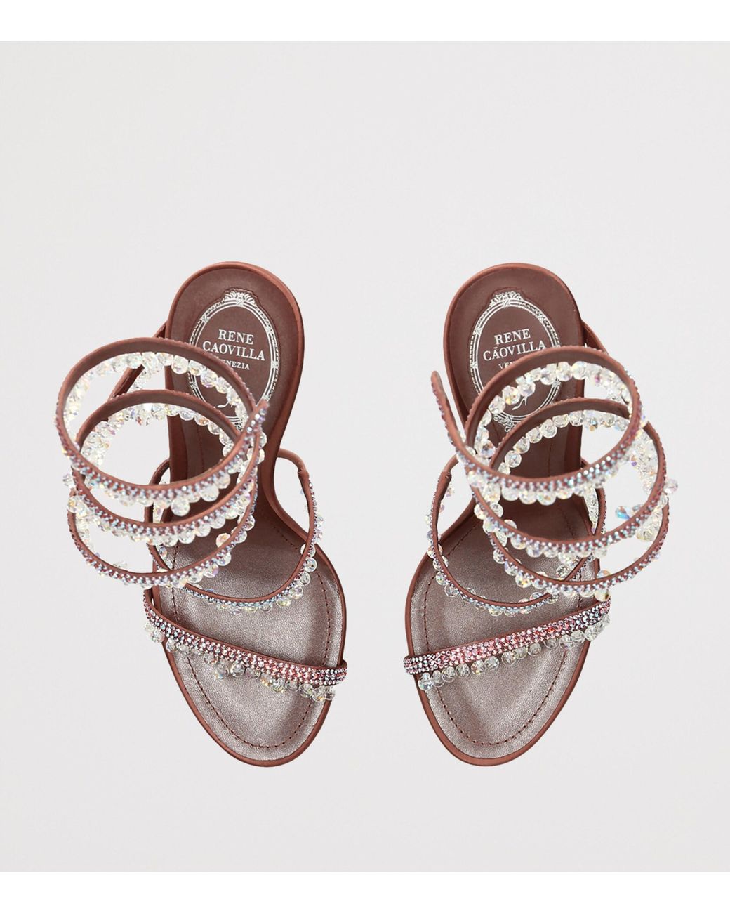 Rene Caovilla White Embellished Chandelier Sandals 105