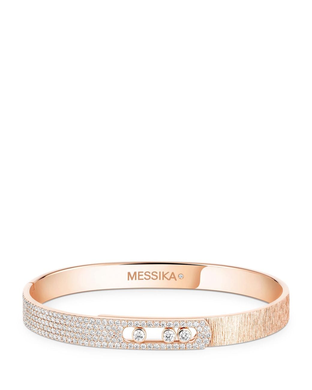 Messika Natural Move Noa Diamond And Half Pavé Chiselled Bangle
