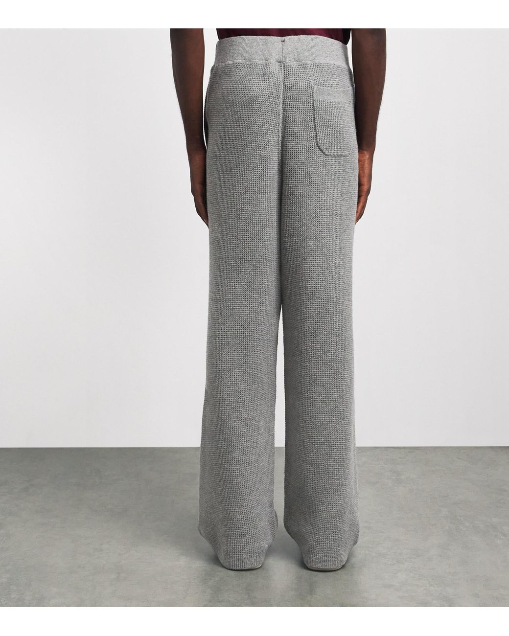 Polo Ralph Lauren Gray Wool-Cotton Waffle Knit Sweatpants for men