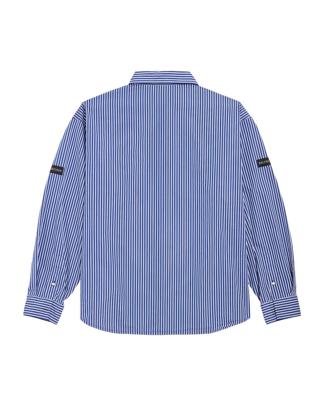 Balenciaga Blue Cotton-Blend Striped Shirt for men